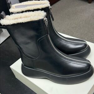 3.1 Phillip Lim Black Winter Boots with Shearling Lining